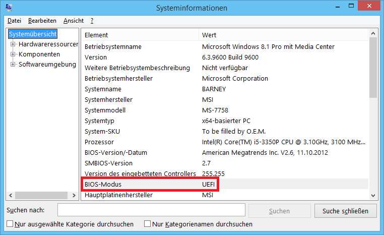 Czy mój komputer działa z systemem BIOS czy UEFI?